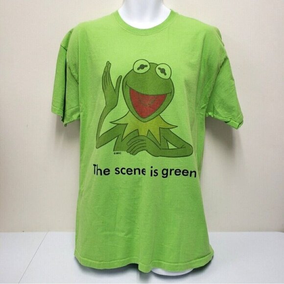 Muppets Mens Kermit The Scene is Green Tshirt Size XL - Picture 1 of 4
